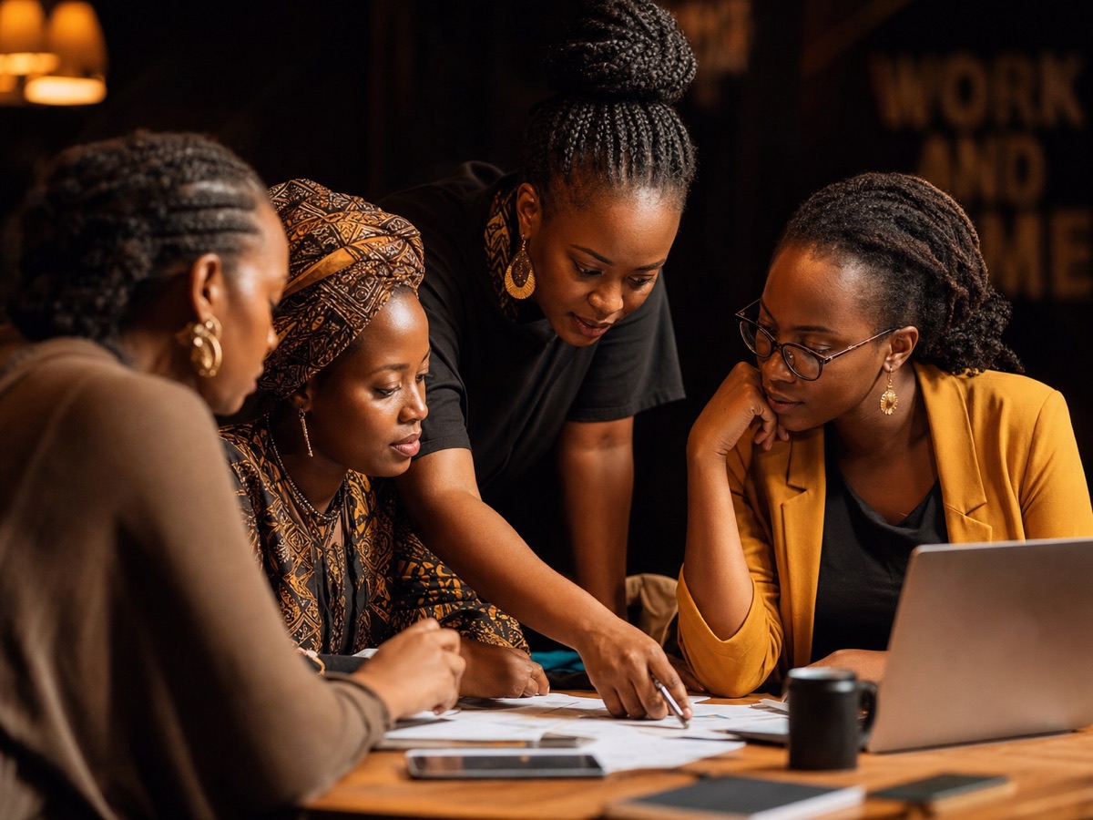 Women collaborating at a table
